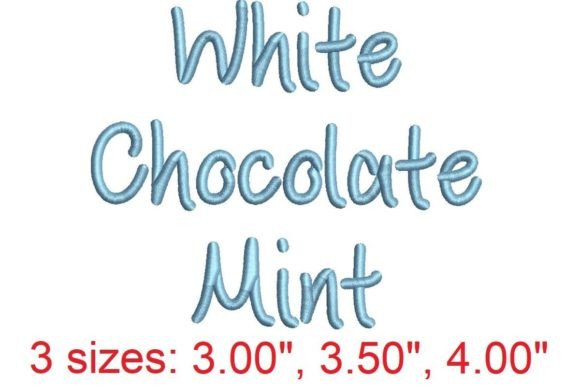White Chocolate Mint Embroidery Font